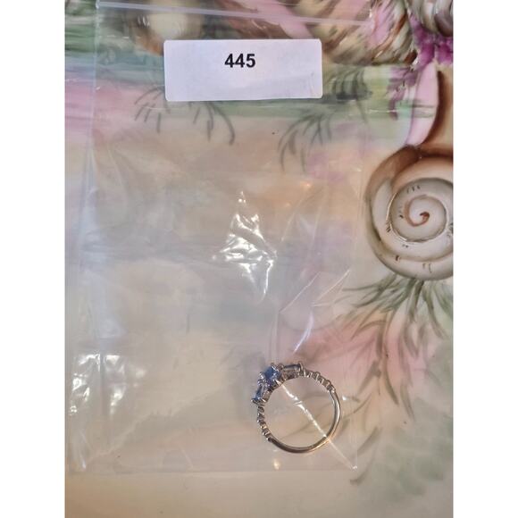 Bomb Party Nautical Starlight lab created light Sapphire rhodium plating Size 9 - Picture 8 of 8